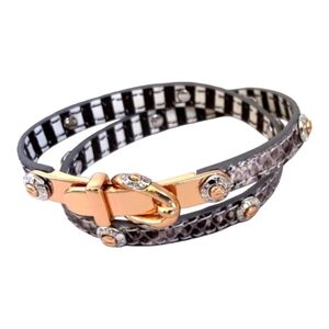 Henri Bendel Rose Gold Snakeskin Wrap Bracelet